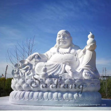 Guangzhou hand carved polishing marble stone laughing buddha statue